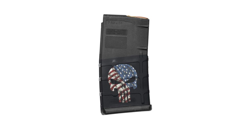 GunSkins AR-10 Magazine Skin, Skull America, ar-10-mag-skin-skull-america