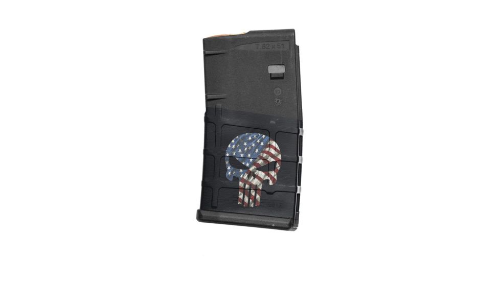 GunSkins AR-10 Magazine Skin, Skull America, ar-10-mag-skin-skull-america