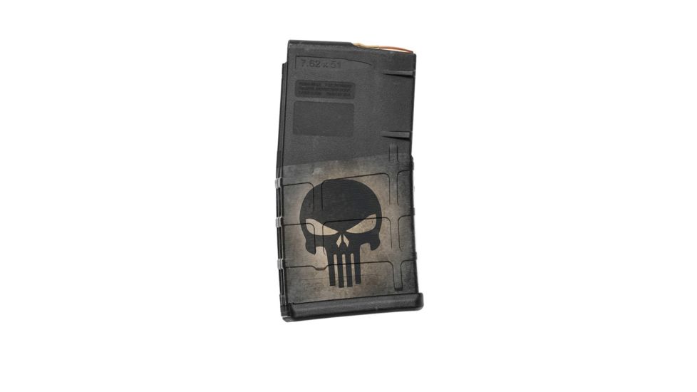 GunSkins AR-10 Magazine Skin, Skull Black, ar-10-mag-skin-skull-black