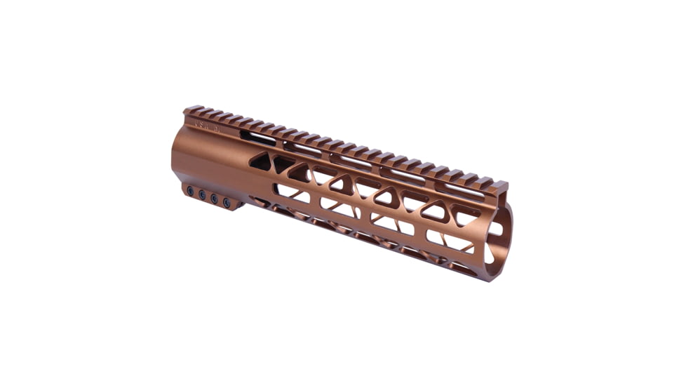 Guntec USA 10in .308 Caliber AIR-LOK Series M-LOK Compression Free Floating Handguard With Monolithic Top Rail, Anodized Bronze, GT-10ALC-308-BRZ
