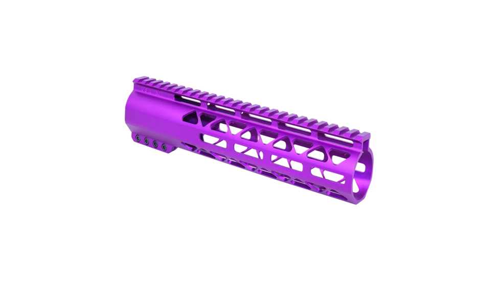 Guntec USA 10in AIR-LOK Series M-LOK Compression Free Floating Handguard With Monolithic Top Rail .308 Cal, Anodized Purple, GT-10ALC-308-PURPLE