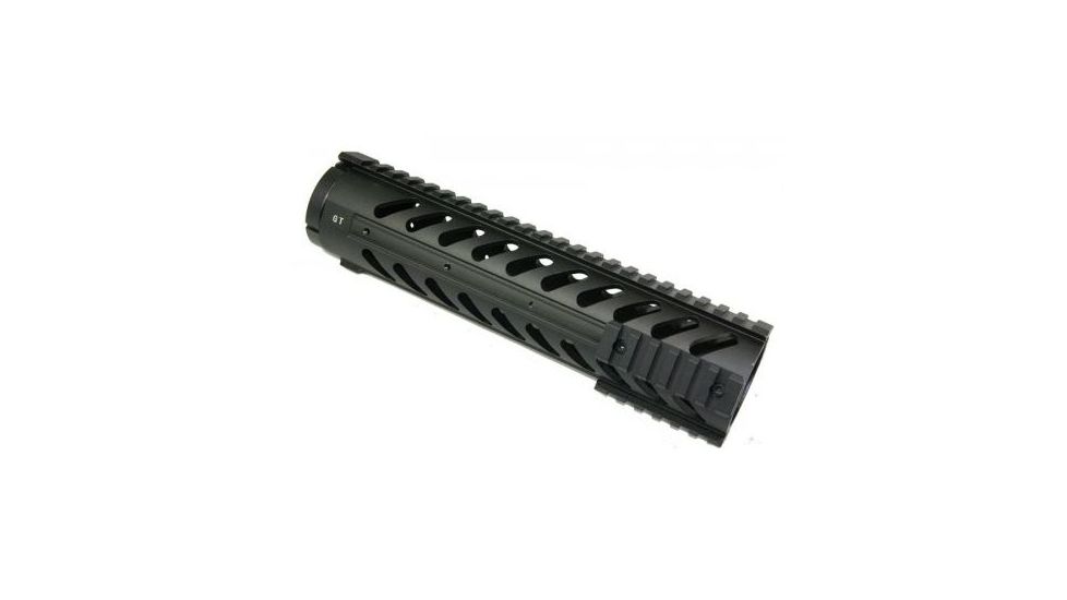 GUNTEC USA 10in Free Floating Handguard w/Sectional Side/Bottom Rails,Black,1.93in dia GT1326-10