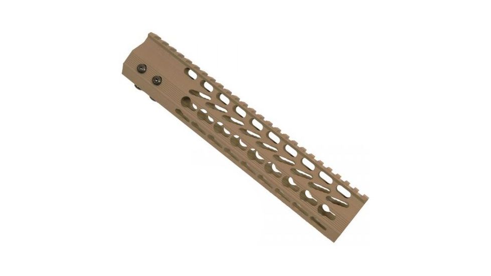 GUNTEC USA 10in Ultra Slimline Octagonal 5 Sided Key Mod Free Floating Handguard w/Monolithic Top Rail,Cerakote Flat Dark Earth GT-10JKO-FDE