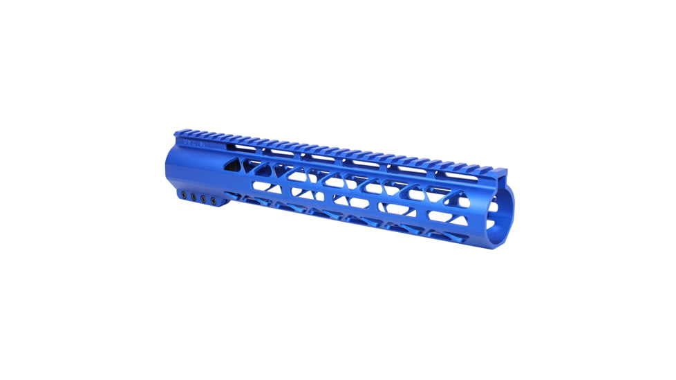 Guntec USA 12in AIR-LOK Series M-LOK Compression Free Floating Handguard With Monolithic Top Rail .308 Cal, Anodized Blue, GT-12ALC-308-BLUE