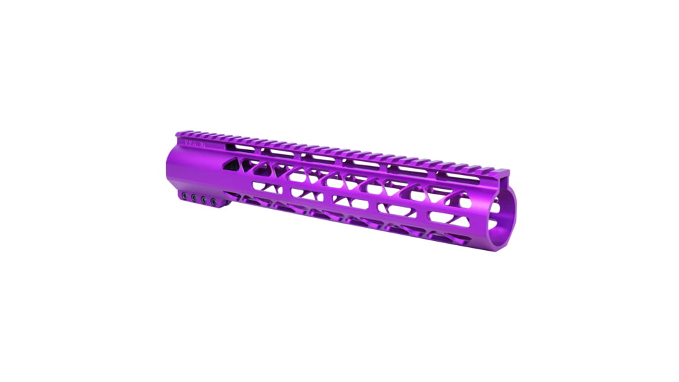 Guntec USA 12in AIR-LOK Series M-LOK Compression Free Floating Handguard With Monolithic Top Rail .308 Cal, Anodized Purple, GT-12ALC-308-PURPLE