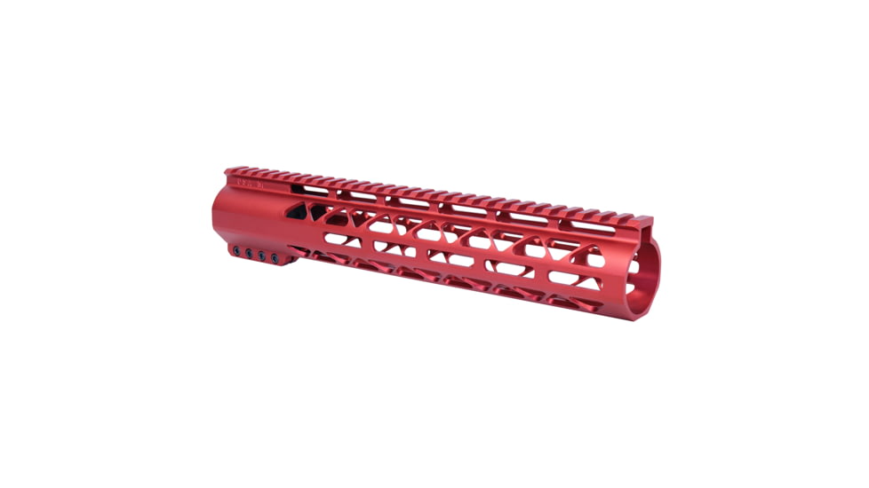 Guntec USA 12in AIR-LOK Series M-LOK Compression Free Floating Handguard With Monolithic Top Rail .308 Cal, Anodized Red, GT-12ALC-308-RED