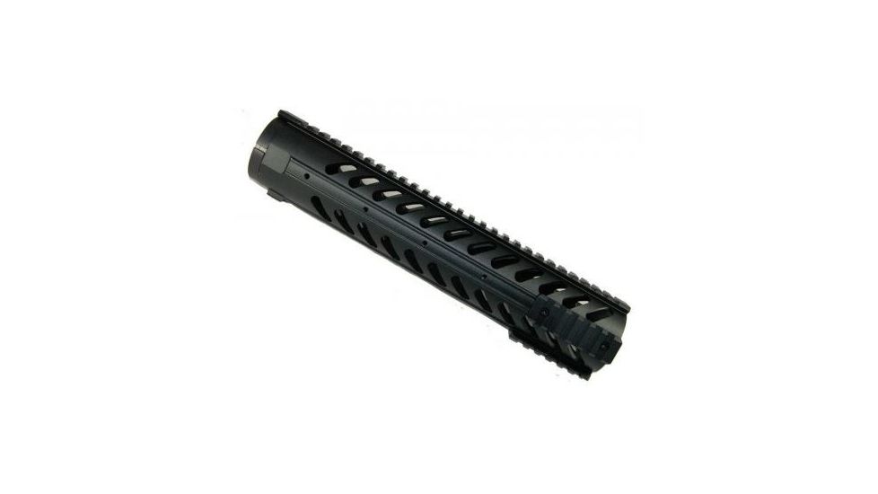 GUNTEC USA 12in Free Floating Handguard w/Sectional Side/Bottom Rails,308 Cal,Black,1.93in dia GT1326-12-308