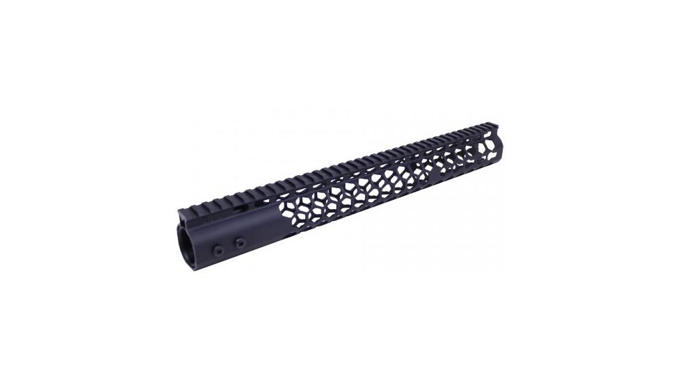 GUNTEC USA 15in Air Lite Series Honeycomb Keymod Free Floating Handguard with Monolithic Top Rail, Black GT-15HC-AL