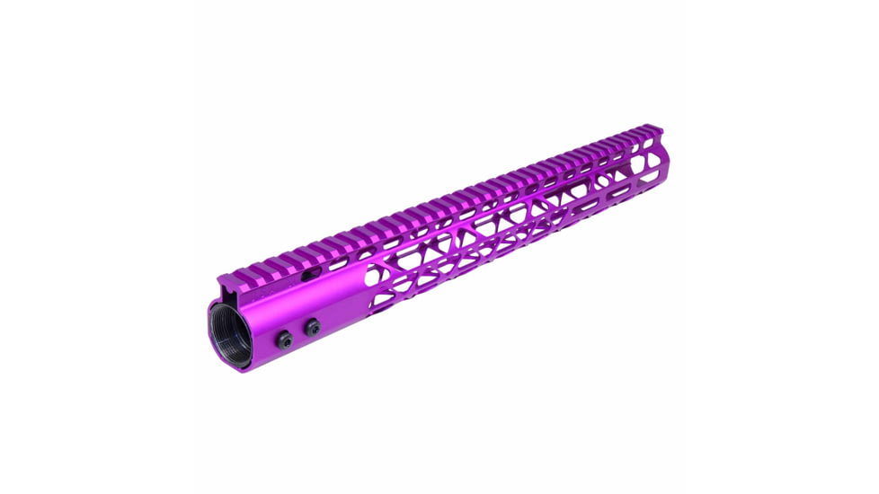Guntec USA 15in Air Lite Series M-Lok Free Floating Handguard With Monolithic Top Rail, Anodized Purple, GT-15MLK-AL-PURPLE