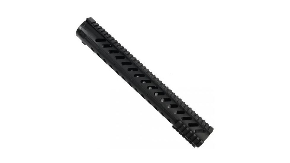 GUNTEC USA 15in Free Floating Handguard w/Sectional Side/Bottom Rails,Black,1.93in dia GT1326-15