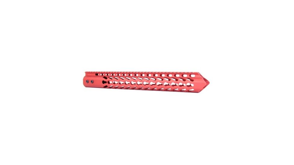 GUNTEC USA 15in Trident Series Ultra Lightweight Thin Key Mod Free Floating Handguard, Red GT-15JK-TRIDENT-RED