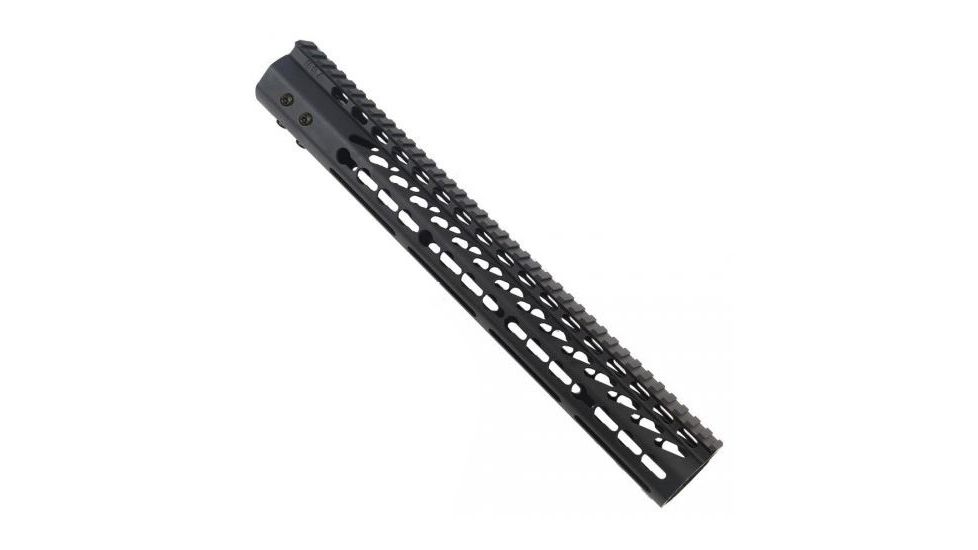 GUNTEC USA 15in Ultra Lightweight Thin Key Mod Free Floating Handguard w/Monolithic Top Rail,.308 Cal,Black GT-15JK-308
