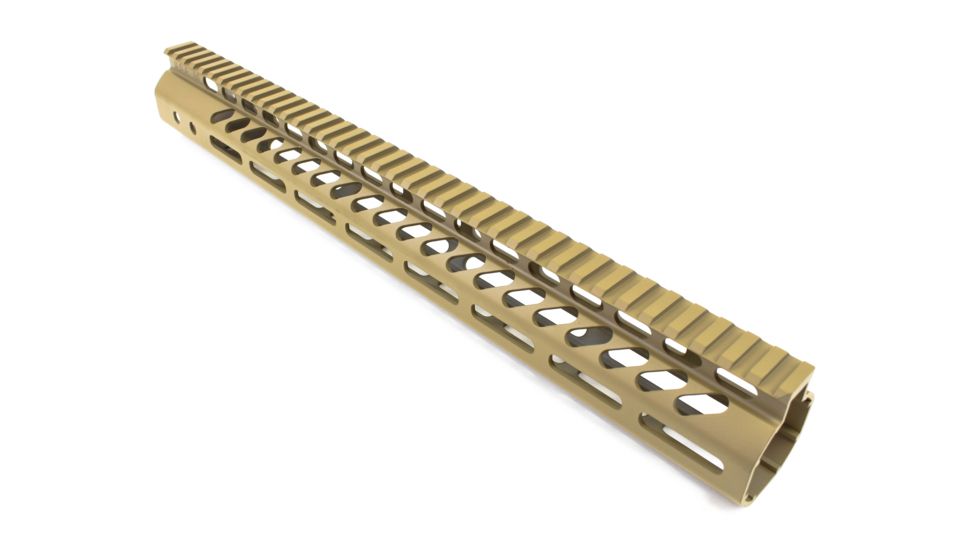 GUNTEC USA 15in Ultra Lightweight Thin M-Lok System Free Floating Handguard w/Monolithic Top Rail,.308 Cal,Cerakote Flat Dark Earth GT-15MLK-308-E