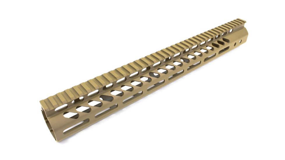 GUNTEC USA 15in Ultra Lightweight Thin M-Lok System Free Floating Handguard w/Monolithic Top Rail,.308 Cal,Cerakote Flat Dark Earth GT-15MLK-308-E