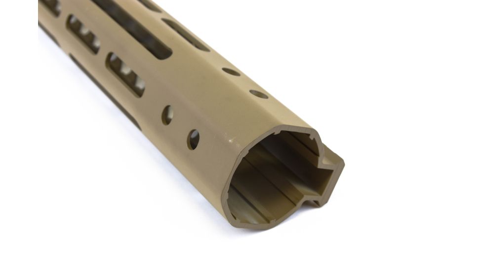 GUNTEC USA 15in Ultra Lightweight Thin M-Lok System Free Floating Handguard w/Monolithic Top Rail,.308 Cal,Cerakote Flat Dark Earth GT-15MLK-308-E