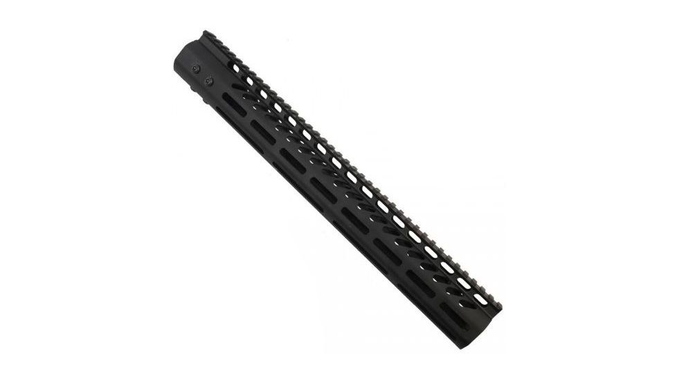GUNTEC USA 15in Ultra Lightweight Thin M-Lok System Free Floating Handguard w/Monolithic Top Rail,.308 Cal,Black GT-15MLK-308
