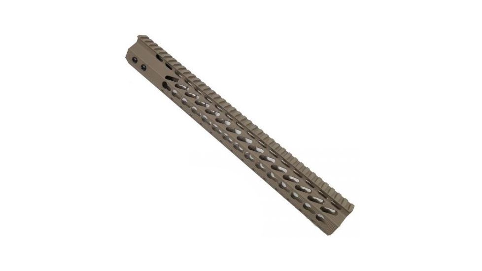 GUNTEC USA 15in Ultra Slimline Octagonal 5 Sided Key Mod Free Floating Handguard w/Monolithic Top Rail,Cerakote Flat Dark Earth GT-15JKO-FDE