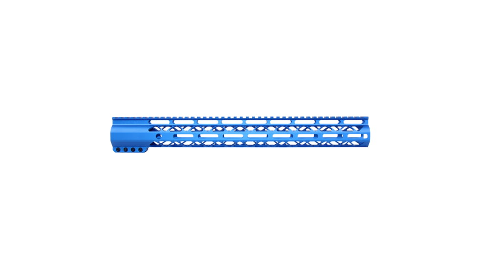Guntec USA 16.5in AIR-LOK Series M-LOK Compression Free Floating Handguard w/ Monolithic Top Rail, Anodized Blue, GT-16.5ALC-BLUE