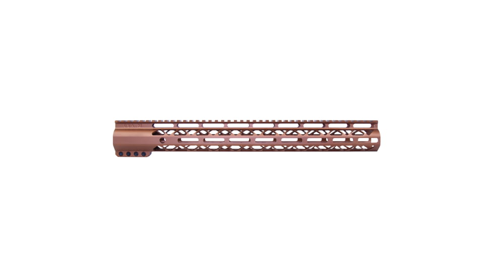 Guntec USA 16.5in AIR-LOK Series M-LOK Compression Free Floating Handguard w/ Monolithic Top Rail, Anodized Bronze, GT-16.5ALC-BRZ