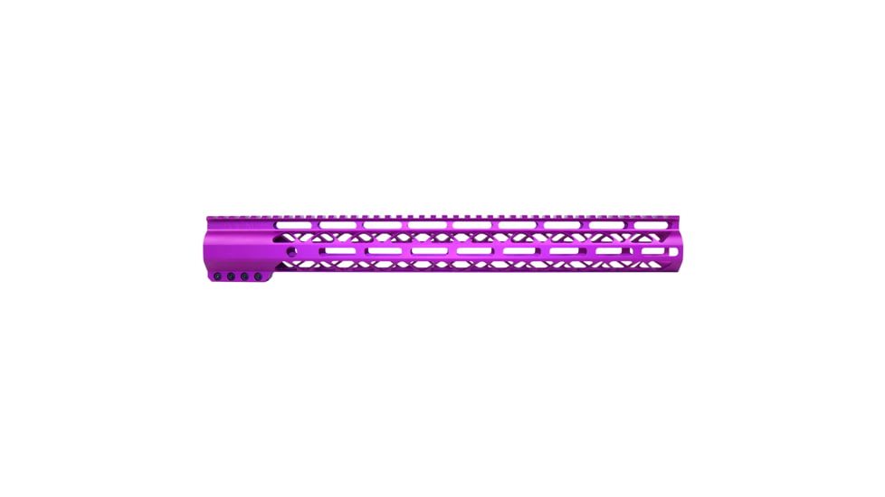 Guntec USA 16.5in AIR-LOK Series M-LOK Compression Free Floating Handguard w/ Monolithic Top Rail, Anodized Purple, GT-16.5ALC-PURPLE