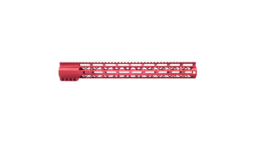 Guntec USA 16.5in AIR-LOK Series M-LOK Compression Free Floating Handguard w/ Monolithic Top Rail, Anodized Red, GT-16.5ALC-RED