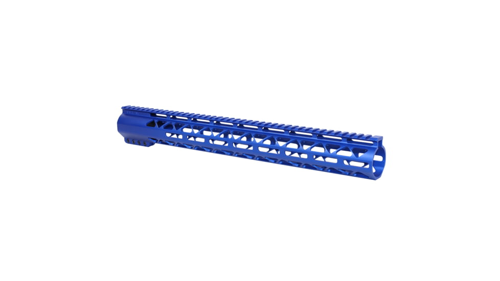 Guntec USA 16.5in AIR-LOK Series M-LOK Compression Free Floating Handguard With Monolithic Top Rail .308 Cal, Anodized Blue, GT-16.5ALC-308-BLUE