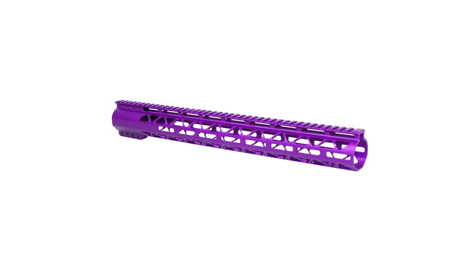 Guntec USA 16.5in AIR-LOK Series M-LOK Compression Free Floating Handguard With Monolithic Top Rail .308 Cal, Anodized Purple, GT-16.5ALC-308-PURPLE