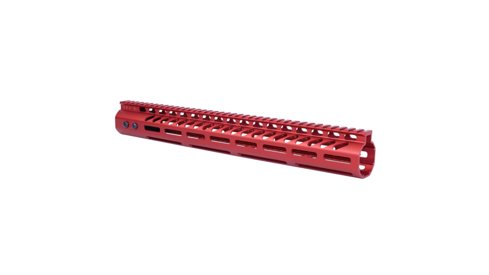 Guntec USA .308 Caliber Ultra Lightweight Thin M-LOK System Free Floating Handguard w/Monolithic Top Rail, 15in, Anodized Red, GT-15MLK-308-RED