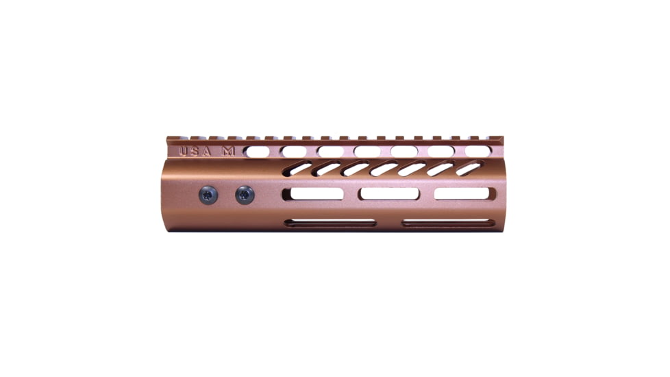 Guntec USA .308 Caliber Ultra Lightweight Thin M-LOK System Free Floating Handguard w/Monolithic Top Rail, 7in, Anodized Bronze, GT-7MLK-308-BRZ