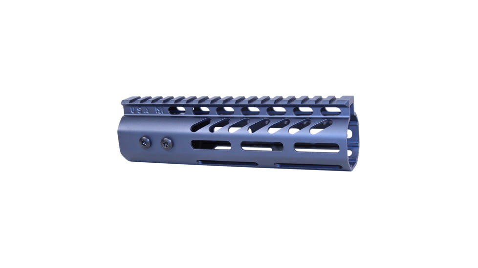 Guntec USA .308 Caliber Ultra Lightweight Thin M-LOK System Free Floating Handguard w/Monolithic Top Rail, 7in, Anodized Grey, GT-7MLK-308-GREY