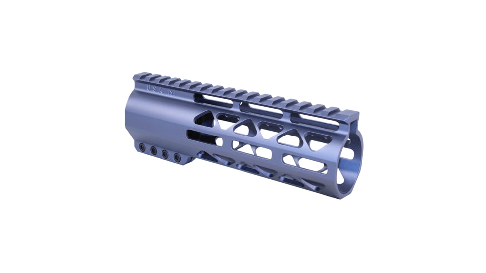 Guntec USA 7in .308 Caliber AIR-LOK Series M-LOK Compression Free Floating Handguard With Monolithic Top Rail, Anodized Grey, GT-7ALC-308-GREY