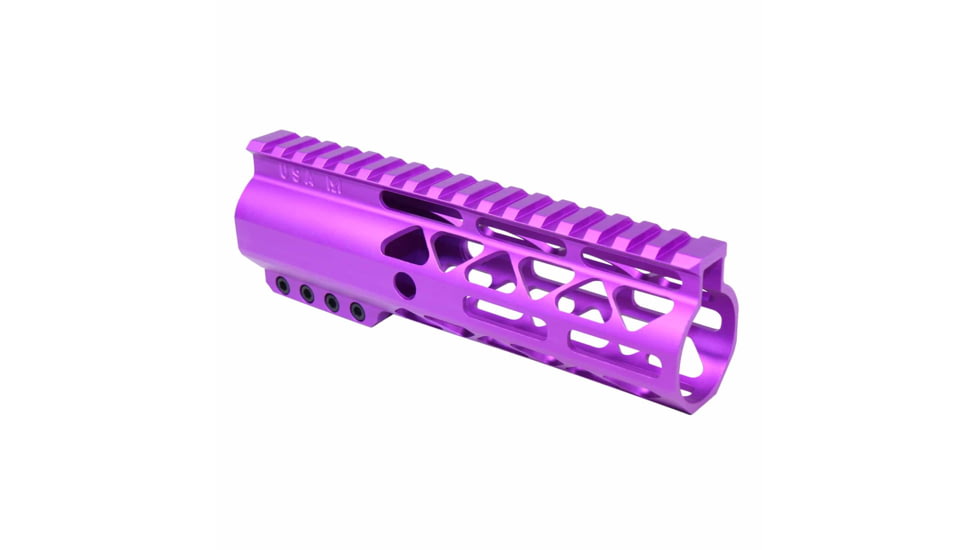 Guntec USA 7in Air-Lok Series M-Lok Compression Free Floating Handguard w/ Monolithic Top Rail, Anodized Purple, GT-7ALC-PURPLE