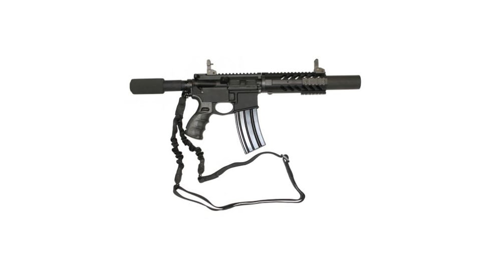 GUNTEC USA 7in Free Floating Handguard w/Sectional Side/Bottom Rails,Black,1.93in dia GT1326-7