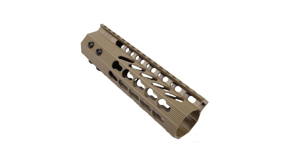 GUNTEC USA 7in Ultra Slimline Octagonal 5 Sided Key Mod Free Floating Handguard w/Monolithic Top Rail,Flat Dark Earth GT-7JKO-FDE