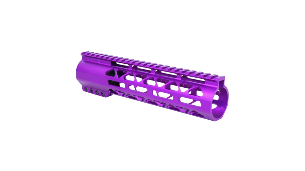 Guntec USA 9in .308 Caliber AIR-LOK Series M-LOK Compression Free Floating Handguard With Monolithic Top Rail, Anodized Purple, GT-9ALC-308-PURPLE