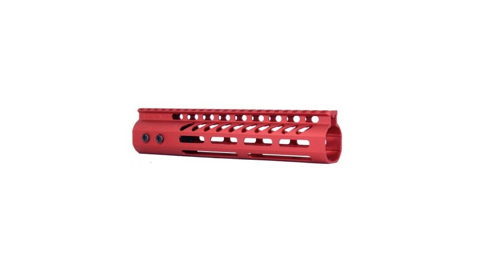 GUNTEC USA 9in Ultra Lightweight Thin M-Lok System Free Floating Handguard with Monolithic Top Rail, Red GT-9MLK-RED