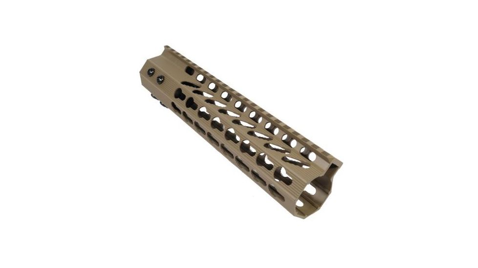 GUNTEC USA 9in Ultra Slimline Octagonal 5 Sided Key Mod Free Floating Handguard w/Monolithic Top Rail,Flat Dark Earth GT-9JKO-FDE