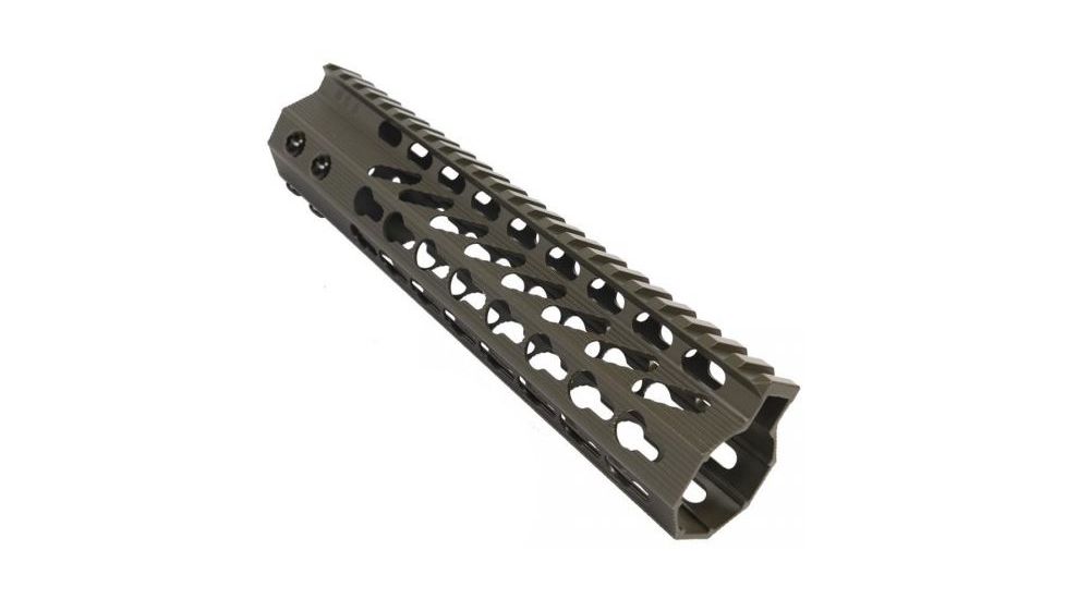 GUNTEC USA 9in Ultra Slimline Octagonal 5 Sided Key Mod Free Floating Handguard w/Monolithic Top Rail,OD Green GT-9JKO-G