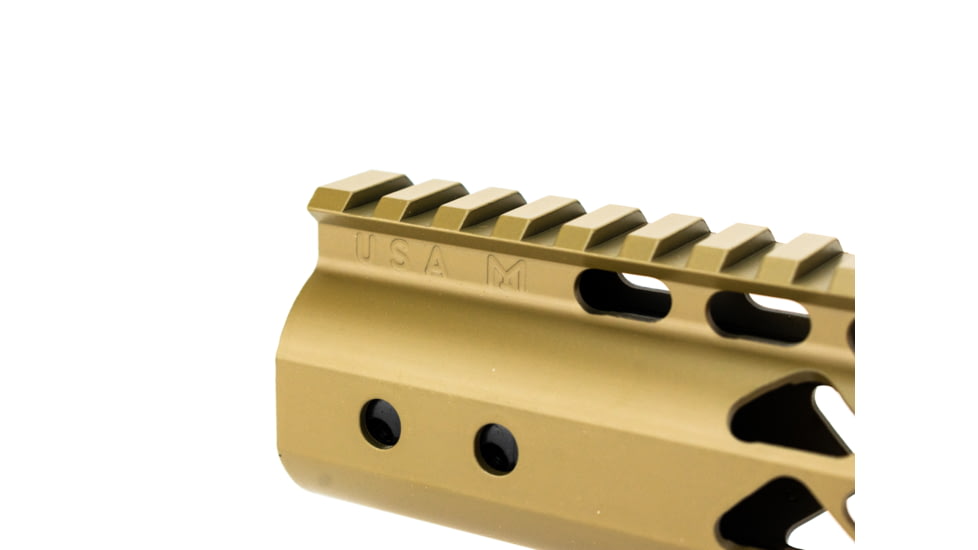 Guntec USA Air Lite M-Lok Free Floating Handguard w/Monolithic Top Rail, 12in, Flat Dark Earth, GT-12MLK-AL-FDE