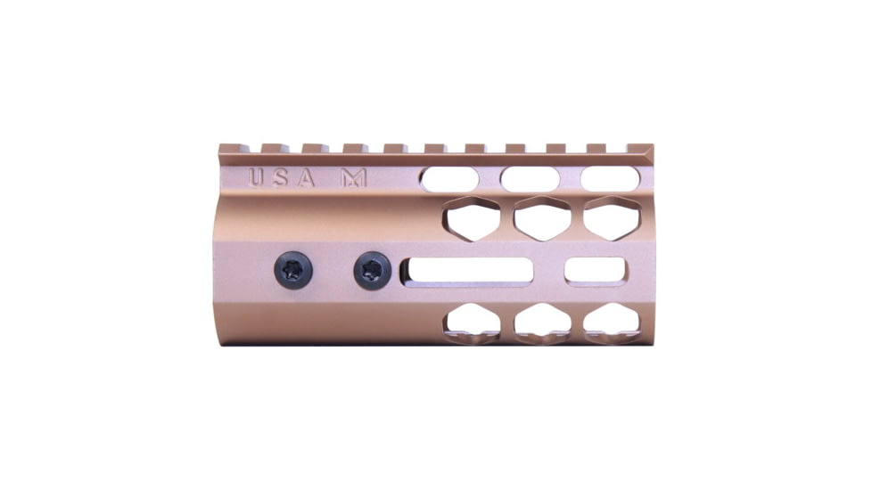 Guntec USA Air Lite Series Honeycomb M-LOK Free Floating Handguard w/ Monolithic Top Rail, 4in, Anodized Bronze, GT-4HC-AL-MLK-BRZ