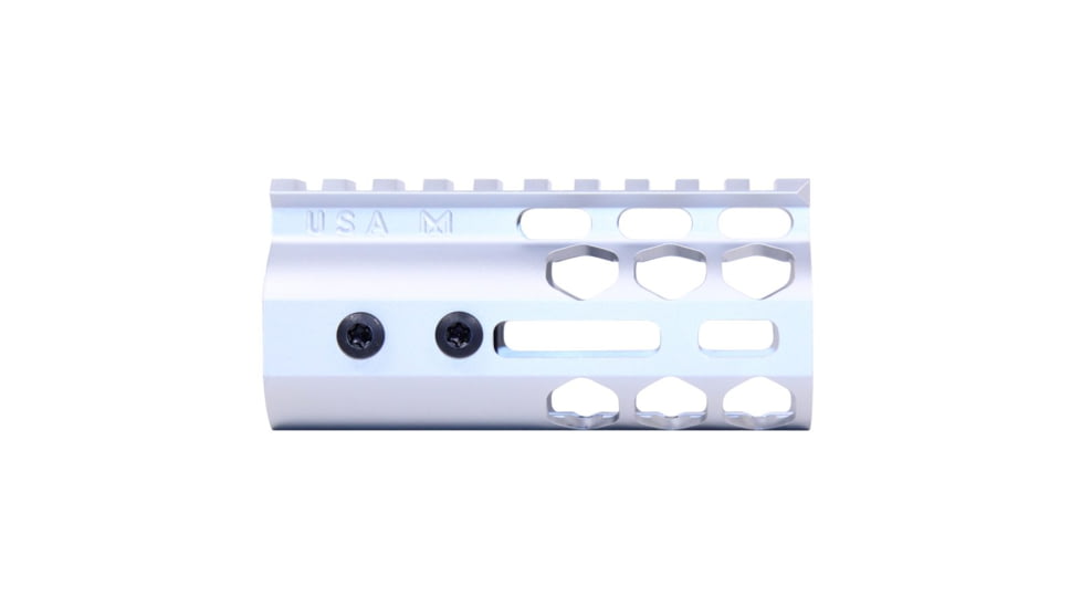 Guntec USA Air Lite Series Honeycomb M-LOK Free Floating Handguard w/ Monolithic Top Rail, 4in, Anodized Clear, GT-4HC-AL-MLK-CLEAR