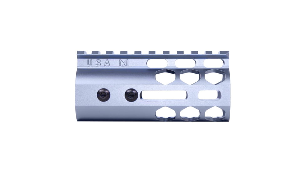 Guntec USA Air Lite Series Honeycomb M-LOK Free Floating Handguard w/ Monolithic Top Rail, 4in, Anodized Grey, GT-4HC-AL-MLK-GREY