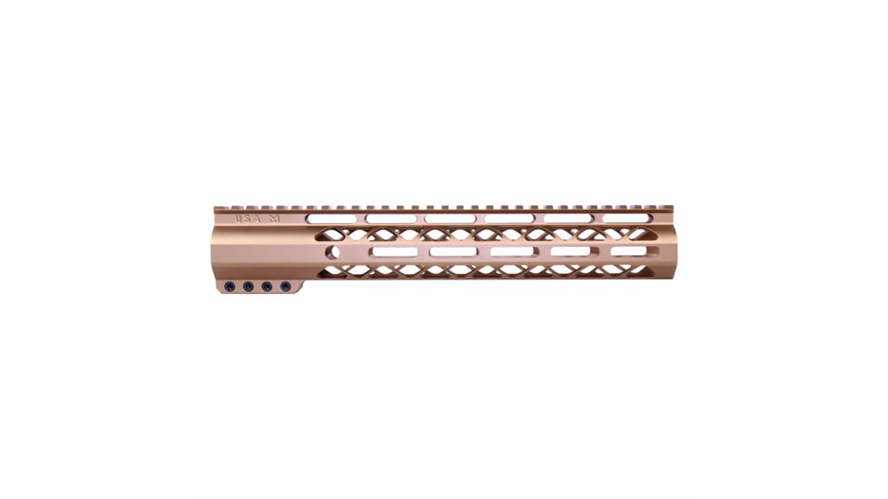 Guntec USA AirLok Series M-LOK Compression Free Floating Handguard w/Monolithic Top Rail, 12in, Bronze, GT-12ALC-BRZ