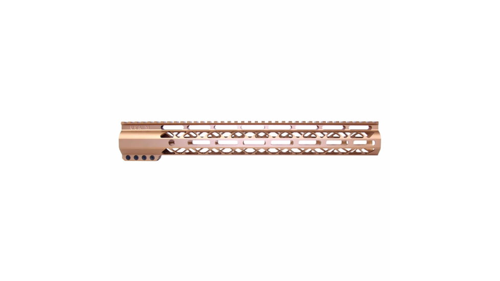Guntec USA AirLok Series M-LOK Compression Free Floating Handguard w/Monolithic Top Rail, 15in, Bronze, GT-15ALC-BRZ