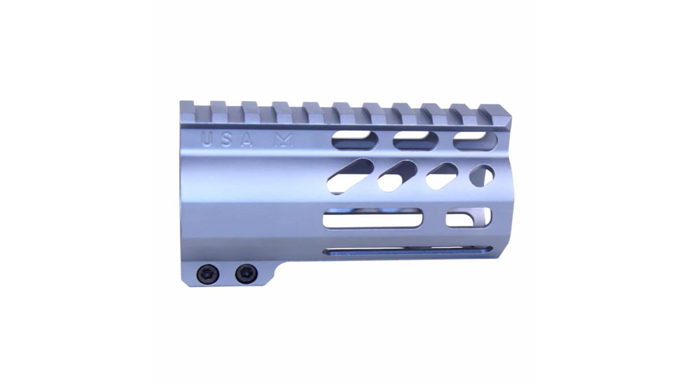Guntec USA AirLok Series M-LOK Compression Free Floating Handguard w/Monolithic Top Rail, 4in, Grey, GT-4ALC-GREY