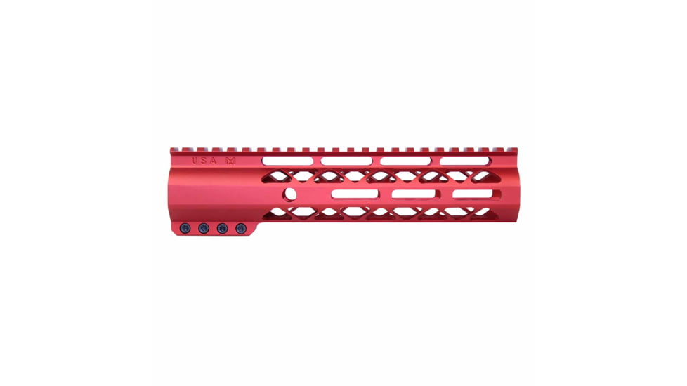 Guntec USA AirLok Series M-LOK Compression Free Floating Handguard w/Monolithic Top Rail, 9in, Red, GT-9ALC-RED