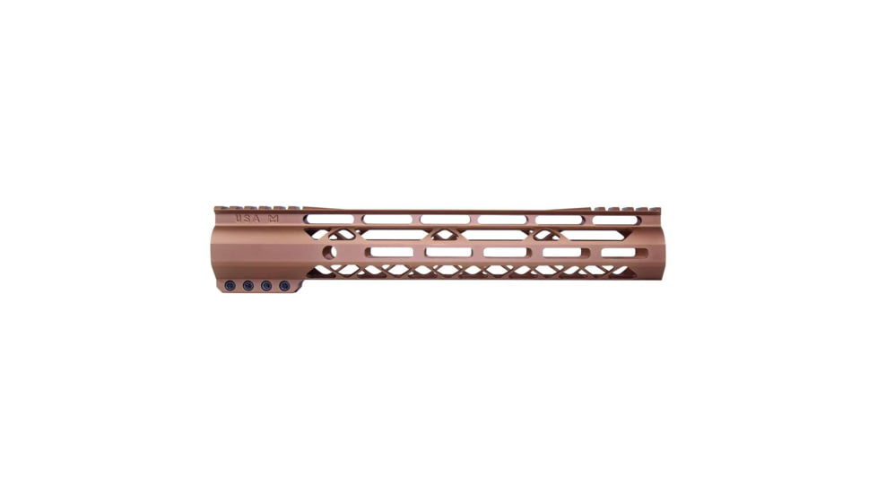 Guntec USA AIR-LOK Series M-LOK Compression Gen 2 Free Floating Handguard w/Monolithic Top Rail, 12in, Bronze, GT-12ALC-G2-BRZ