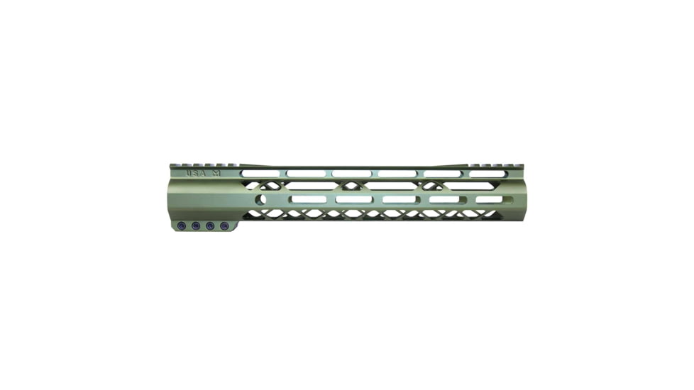 Guntec USA AIR-LOK Series M-LOK Compression Gen 2 Free Floating Handguard w/Monolithic Top Rail, 12in, Green, GT-12ALC-G2-GREEN