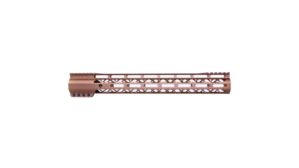 Guntec USA AIR-LOK Series M-LOK Compression Gen 2 Free Floating Handguard w/Monolithic Top Rail, 15in, Bronze, GT-15ALC-G2-BRZ