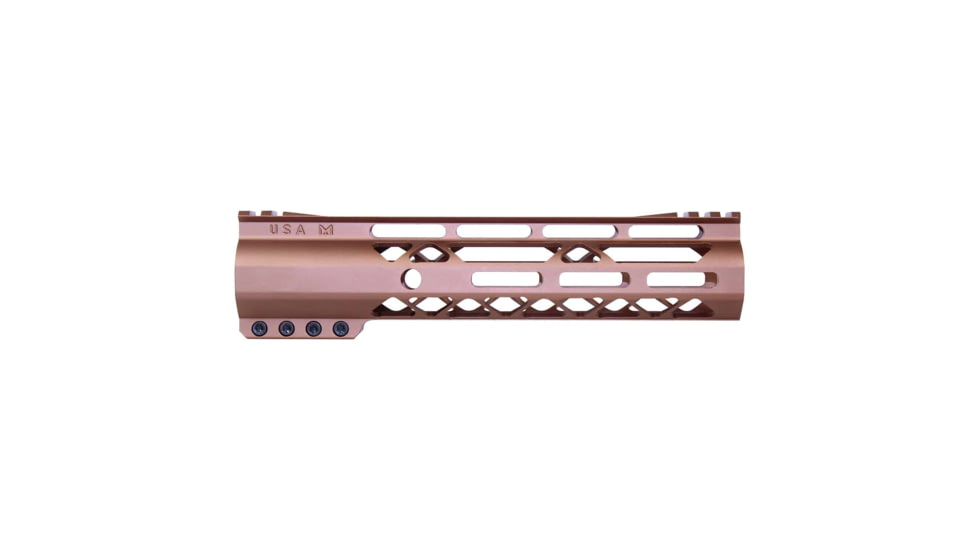 Guntec USA AIR-LOK Series M-LOK Compression Gen 2 Free Floating Handguard w/Monolithic Top Rail, 9in, Bronze, GT-9ALC-G2-BRZ